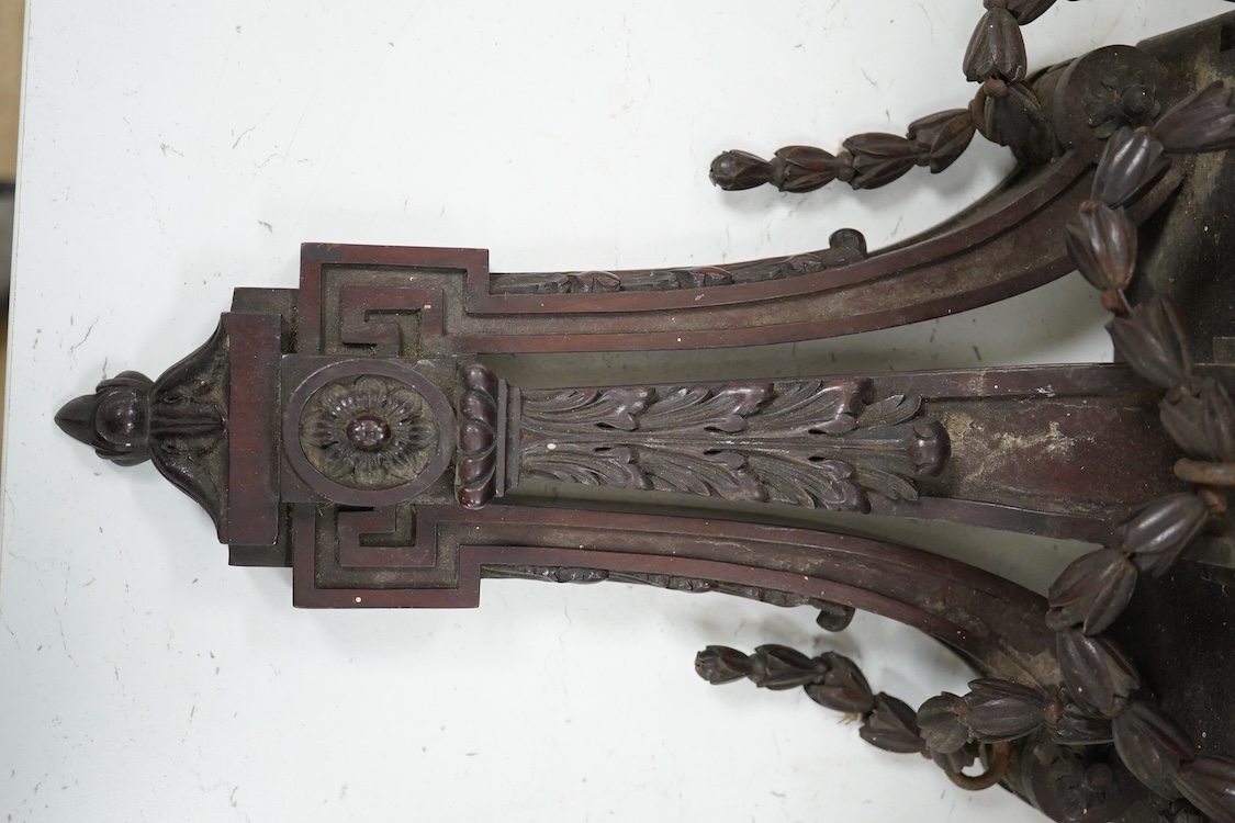 A late 19th century carved mahogany wall bracket, 35cm high